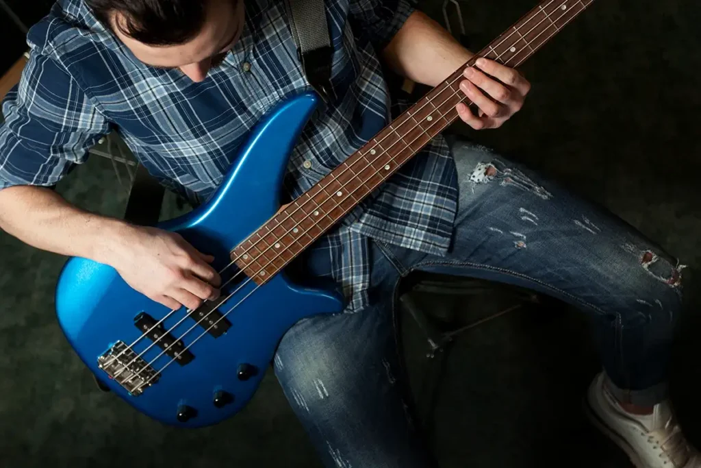 Bajista tocando el bajo